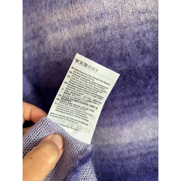 ACNE STUDIOS Ombre Stripe Mohair Wool Sweater Purple NWOT Size XS Stretch - Picture 5 of 6